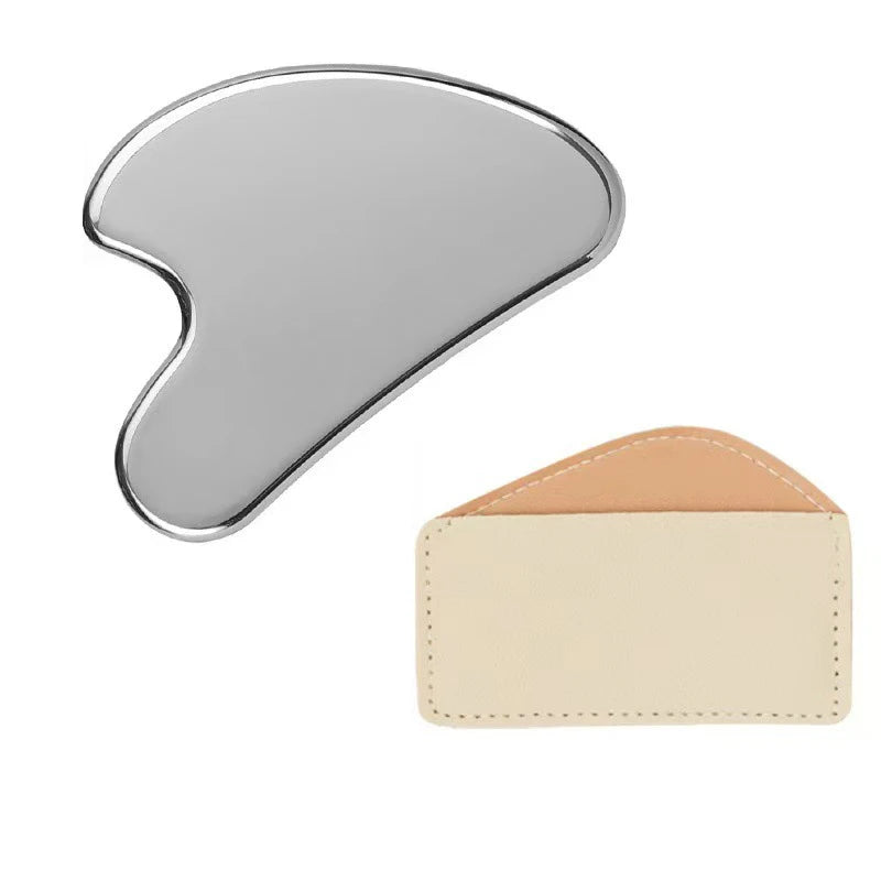 Thick Stainless Steel Dolphin Gua Sha Facial Tool - Fragrance-Free, Battery-Free Eye & Face Massage Board for Deep Tissue Pressu