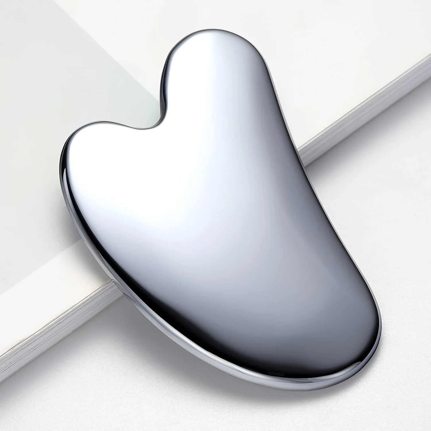 Thick Stainless Steel Dolphin Gua Sha Facial Tool - Fragrance-Free, Battery-Free Eye & Face Massage Board for Deep Tissue Pressu